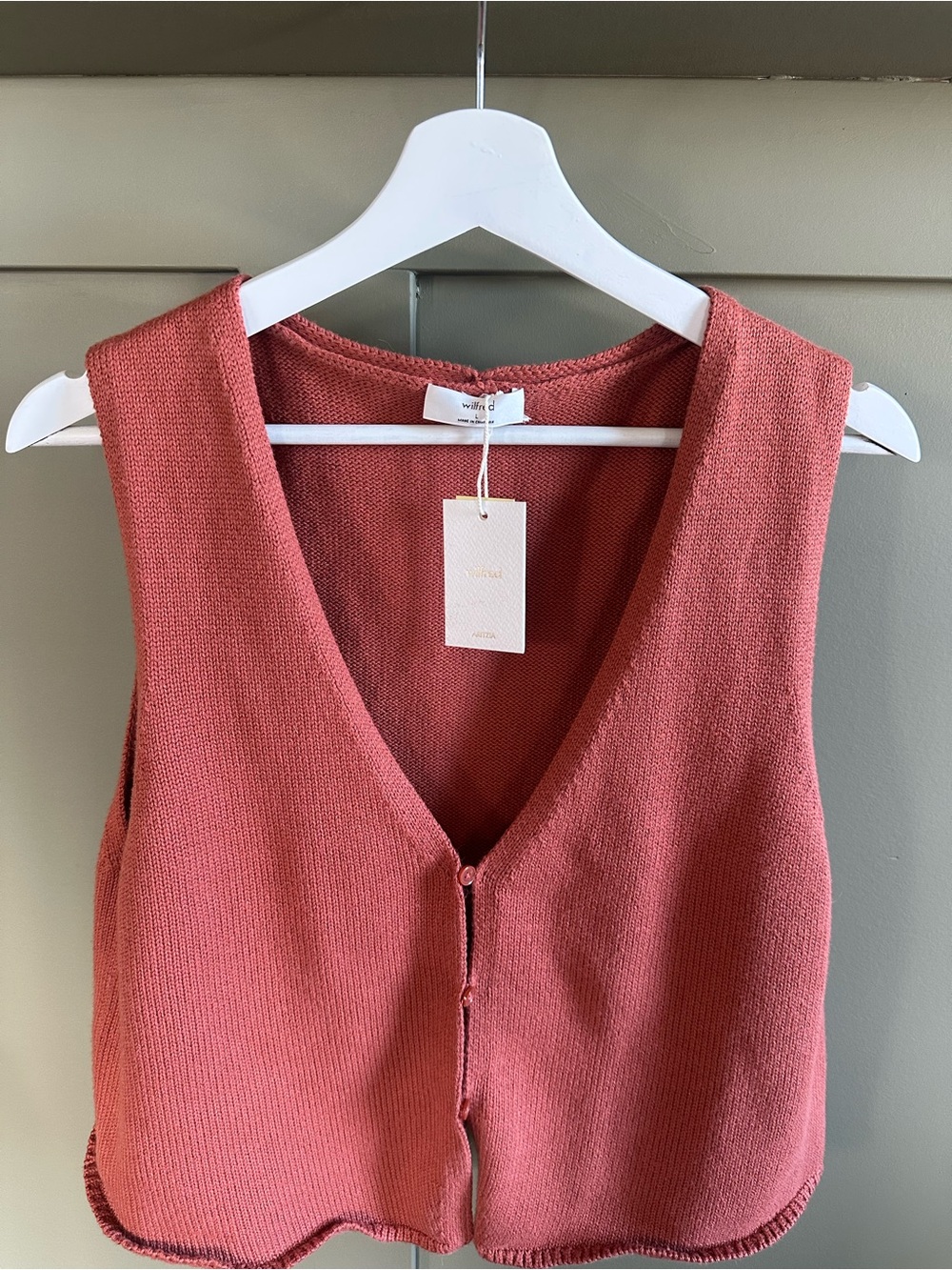 Aritzia Wilfred basque sweater vest terracotta - Picture 5 of 7